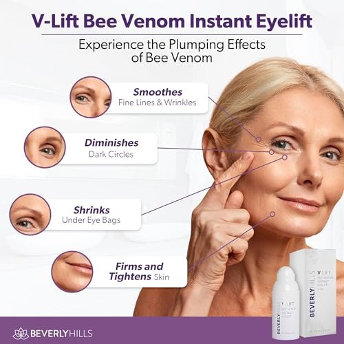 Beverly Hills V-Lift Instant Eye Lift & Eye Tuck Bee Venom Serum – 30mL (120-Day Supply) for Puffy Eyes, Dark Circles, Wrinkles & Under Eye Bags Avelisse