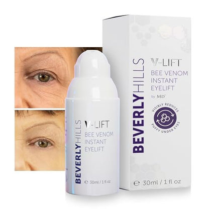 Beverly Hills V-Lift Instant Eye Lift & Eye Tuck Bee Venom Serum – 30mL (120-Day Supply) for Puffy Eyes, Dark Circles, Wrinkles & Under Eye Bags Avelisse