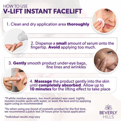 Beverly Hills V-Lift Instant Eye Lift & Eye Tuck Bee Venom Serum – 30mL (120-Day Supply) for Puffy Eyes, Dark Circles, Wrinkles & Under Eye Bags Avelisse