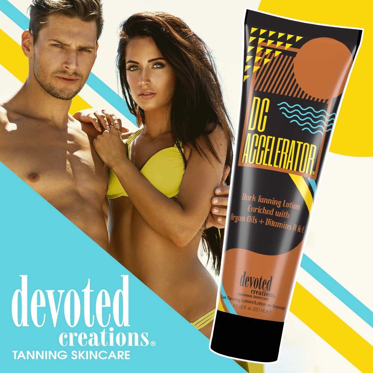 Devoted Creations DC Accelerator Dark Tanning Lotion – 8.5 oz | Premium Bronzer & Self Tanner Avelisse