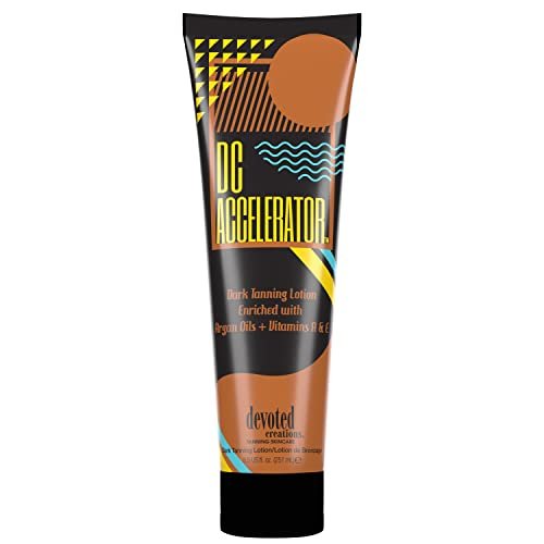 Devoted Creations DC Accelerator Dark Tanning Lotion – 8.5 oz | Premium Bronzer & Self Tanner Avelisse