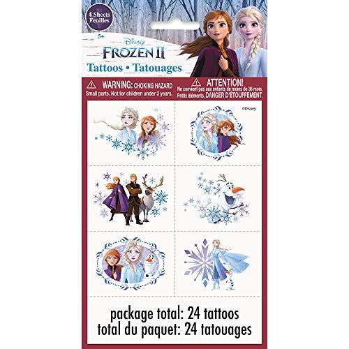 Disney Frozen 2 Temporary Tattoos (Pack of 24) - Exclusive Pattern Collection - Colorful & Transferable - görsel 4