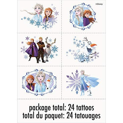 Disney Frozen 2 Temporary Tattoos (Pack of 24) - Exclusive Pattern Collection - Colorful & Transferable
