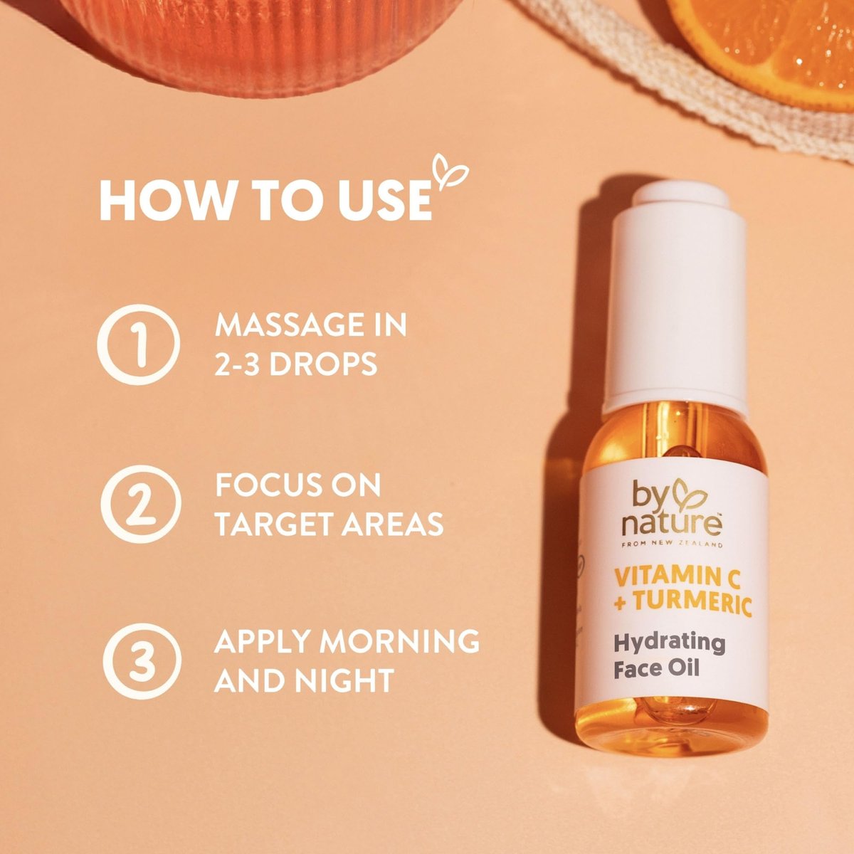 By Nature Hydrating Face Oil with Vitamin C, Turmeric & Plant Squalane - Nourishing Face Oil for Radiant Vitality & Healthy Glow, 1 Fl Oz Avelisse