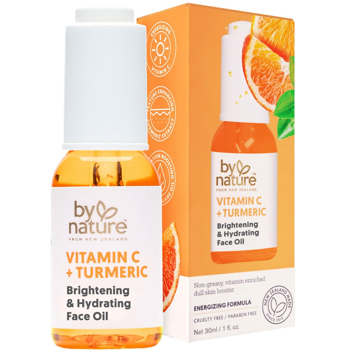 By Nature Hydrating Face Oil with Vitamin C, Turmeric & Plant Squalane - Nourishing Face Oil for Radiant Vitality & Healthy Glow, 1 Fl Oz Avelisse
