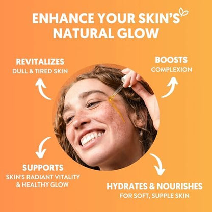 By Nature Hydrating Face Oil with Vitamin C, Turmeric & Plant Squalane - Nourishing Face Oil for Radiant Vitality & Healthy Glow, 1 Fl Oz Avelisse