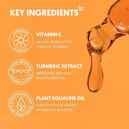 By Nature Hydrating Face Oil with Vitamin C, Turmeric & Plant Squalane - Nourishing Face Oil for Radiant Vitality & Healthy Glow, 1 Fl Oz Avelisse