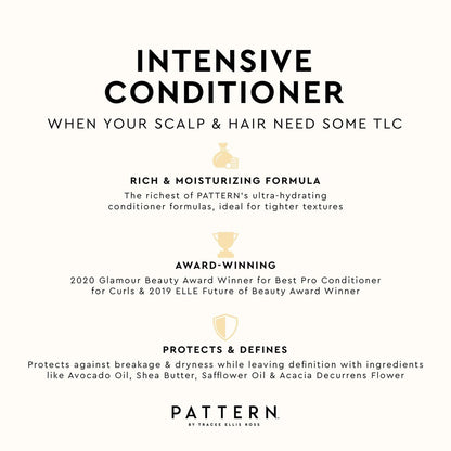 PATTERN Beauty Intensive Conditioner - Deep Hydration for Curly Hair 3c-4c, 13 Fl Oz Avelisse
