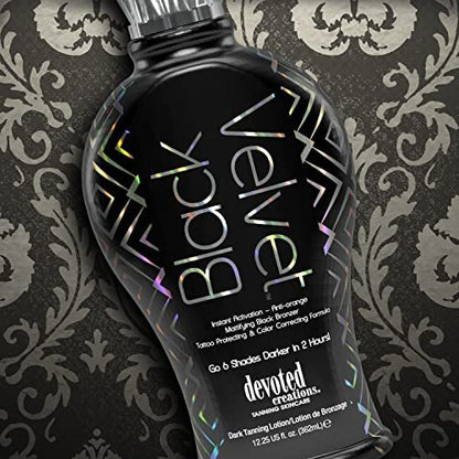 Devoted Creations Black Velvet Anti-Orange Mattifying Black Bronzer Tanning Lotion - 12.25 oz Avelisse