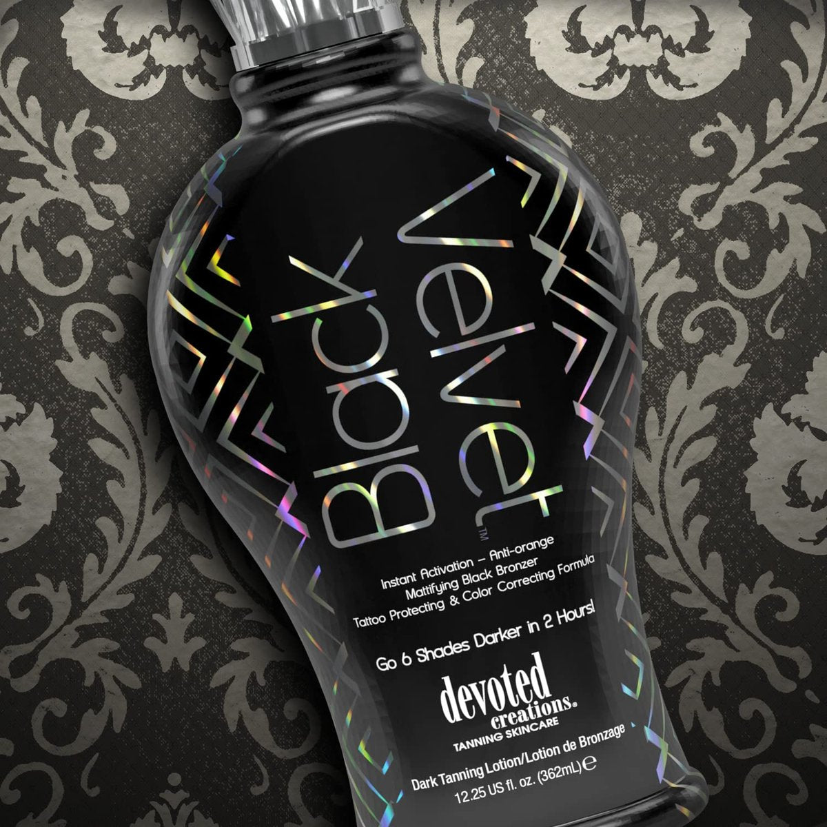 Devoted Creations Black Velvet Anti-Orange Mattifying Black Bronzer Tanning Lotion - 12.25 oz Avelisse