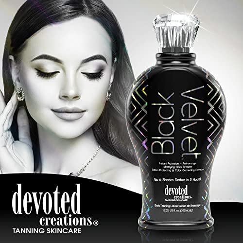Devoted Creations Black Velvet Anti-Orange Mattifying Black Bronzer Tanning Lotion - 12.25 oz Avelisse