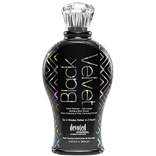Devoted Creations Black Velvet Anti-Orange Mattifying Black Bronzer Tanning Lotion - 12.25 oz Avelisse