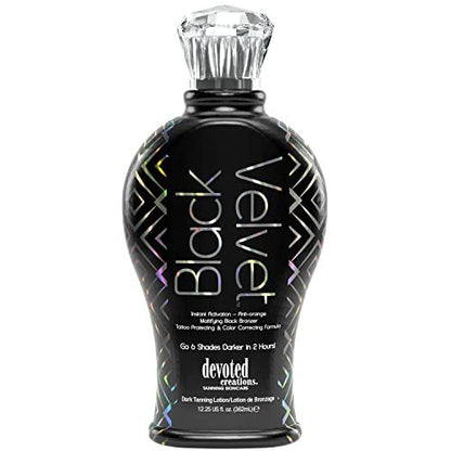 Devoted Creations Black Velvet Anti-Orange Mattifying Black Bronzer Tanning Lotion - 12.25 oz Avelisse