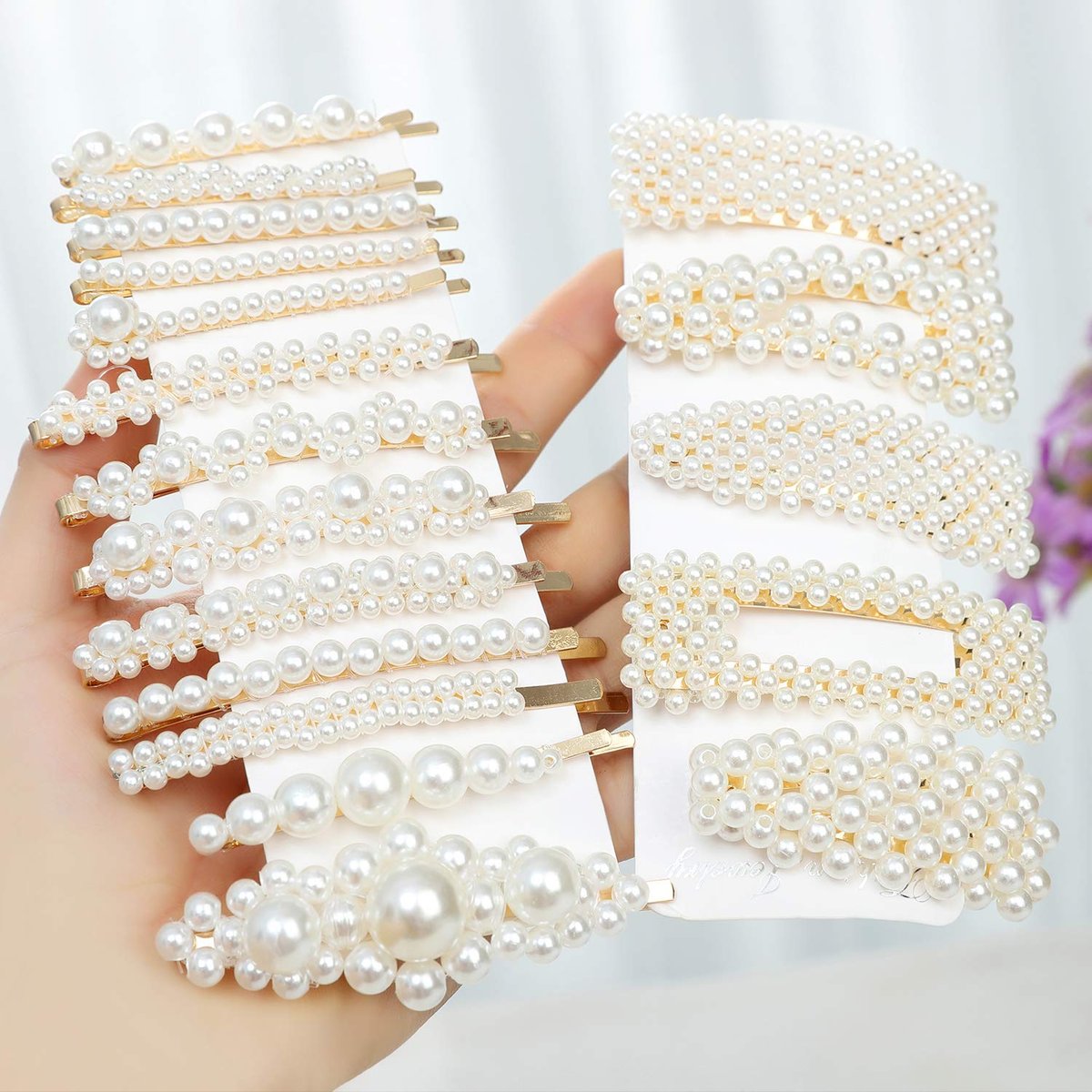 18 Pcs Pearl Hair Clips - Large Fashion Barrette for Women & Girls | LAXIZAR - görsel 3