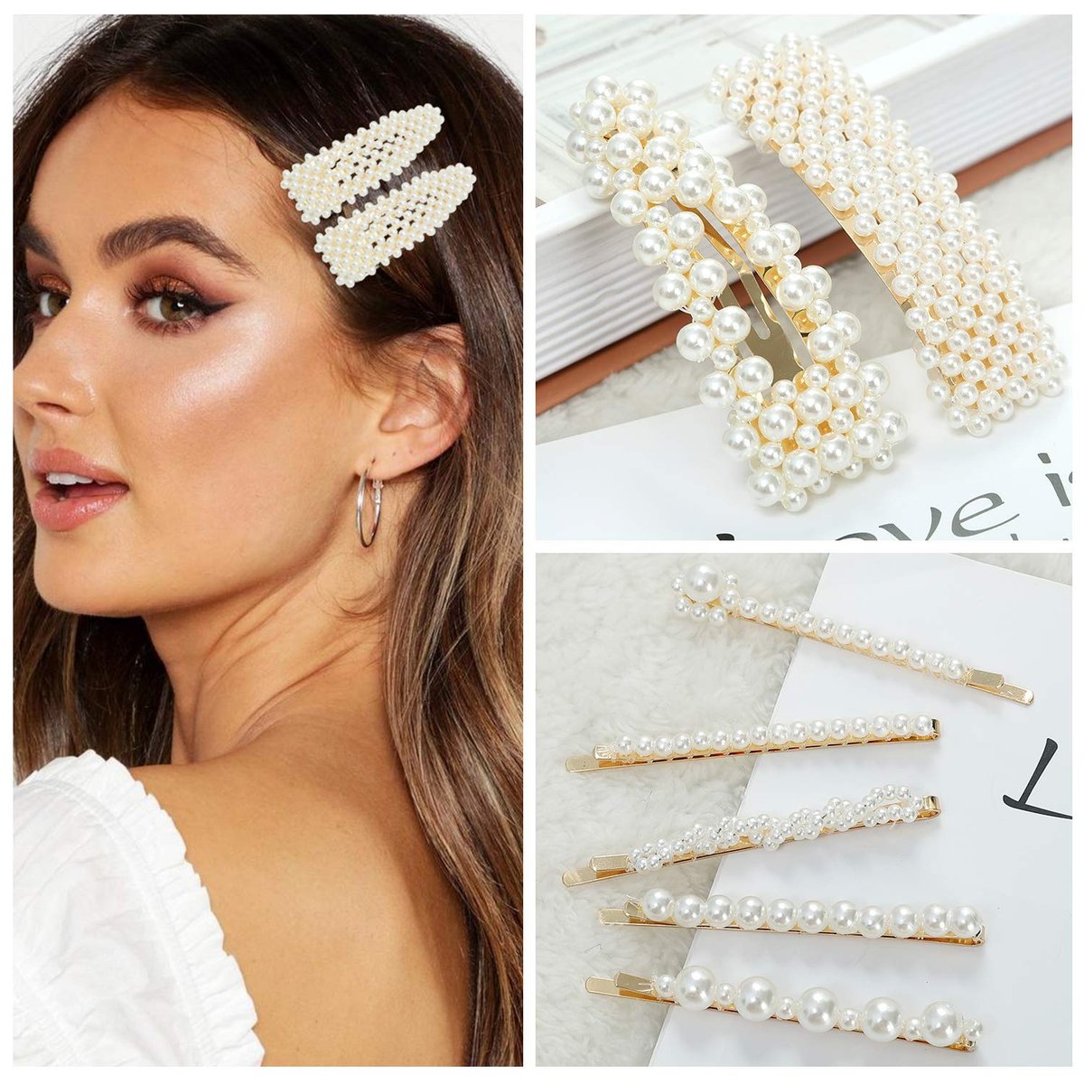 18 Pcs Pearl Hair Clips - Large Fashion Barrette for Women & Girls | LAXIZAR - görsel 9