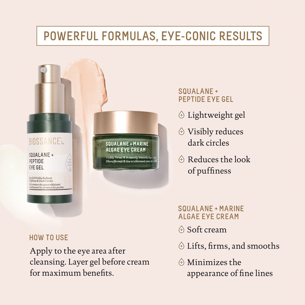 BIOSSANCE Squalane and Marine Algae Eye Cream - Anti-Aging Eye Cream for Fine Lines, Wrinkles, and Puffiness - Hydrating & Lifting Formula with Hyaluronic Acid and Paracress Extract - 0.5 oz Avelisse