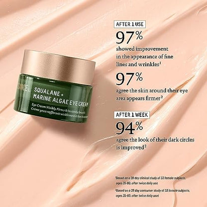 BIOSSANCE Squalane and Marine Algae Eye Cream - Anti-Aging Eye Cream for Fine Lines, Wrinkles, and Puffiness - Hydrating & Lifting Formula with Hyaluronic Acid and Paracress Extract - 0.5 oz Avelisse