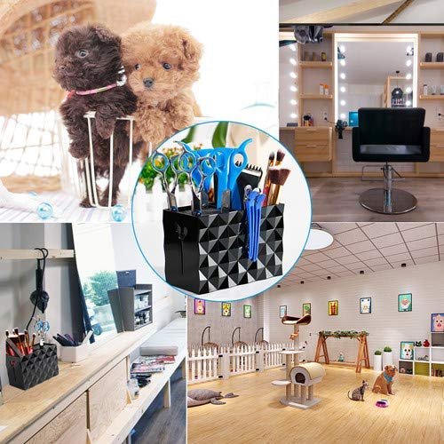 JIAKAI Professional Salon Scissors Box – Black Acrylic Shears Case for Stylist Scissors Rack Holder & Hairdressing Combs Clips Storage - görsel 7