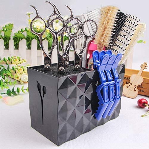 JIAKAI Professional Salon Scissors Box – Black Acrylic Shears Case for Stylist Scissors Rack Holder & Hairdressing Combs Clips Storage - görsel 6