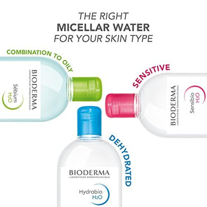 Bioderma Hydrabio DUO H2O Micellar Water - Makeup Remover & Cleanser for Dehydrated Sensitive Skin, 33.4 Fl Oz Avelisse