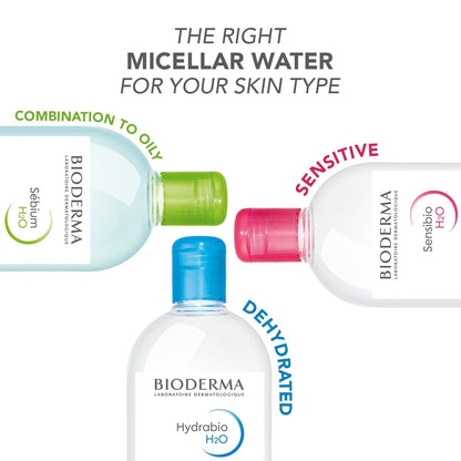 Bioderma Hydrabio DUO H2O Micellar Water - Makeup Remover & Cleanser for Dehydrated Sensitive Skin, 33.4 Fl Oz Avelisse
