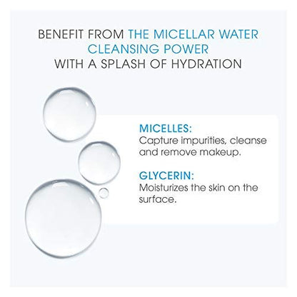 Bioderma Hydrabio DUO H2O Micellar Water - Makeup Remover & Cleanser for Dehydrated Sensitive Skin, 33.4 Fl Oz Avelisse