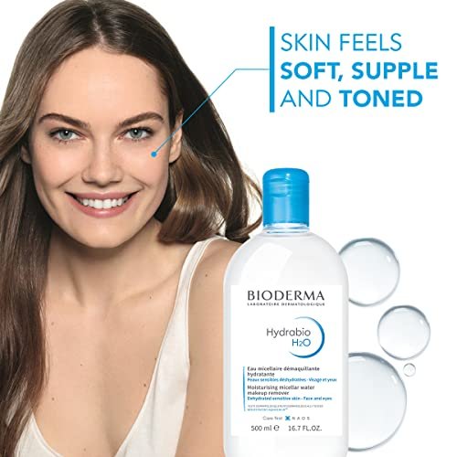 Bioderma Hydrabio DUO H2O Micellar Water - Makeup Remover & Cleanser for Dehydrated Sensitive Skin, 33.4 Fl Oz Avelisse