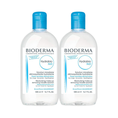 Bioderma Hydrabio DUO H2O Micellar Water - Makeup Remover & Cleanser for Dehydrated Sensitive Skin, 33.4 Fl Oz Avelisse