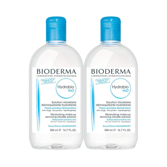 Bioderma Hydrabio DUO H2O Micellar Water - Makeup Remover & Cleanser for Dehydrated Sensitive Skin, 33.4 Fl Oz Avelisse