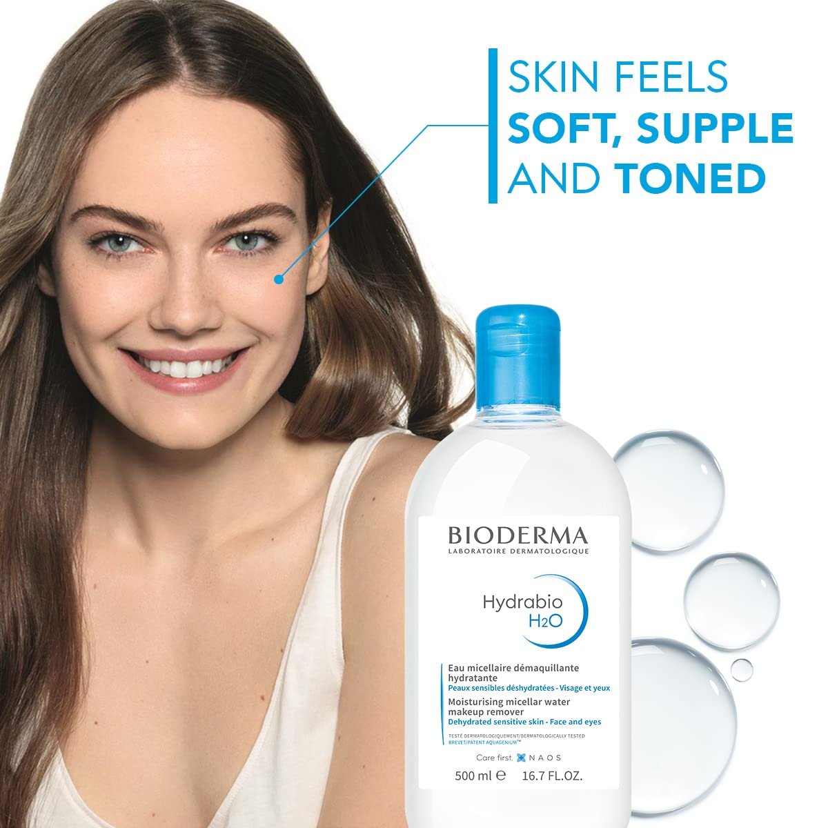 Bioderma Hydrabio DUO H2O Micellar Water - Makeup Remover & Cleanser for Dehydrated Sensitive Skin, 33.4 Fl Oz Avelisse
