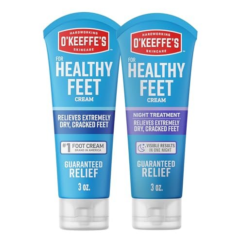 O'Keeffe's for Healthy Feet Foot Cream & Night Treatment – 3 oz Tubes (Pack of 2) – Relieves Extremely Dry, Cracked Feet Avelisse