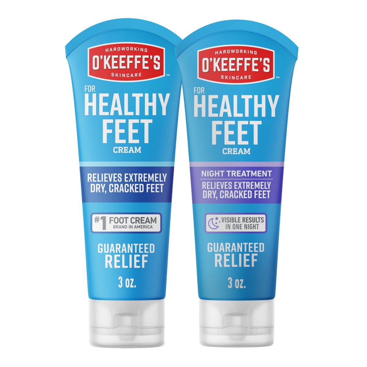 O'Keeffe's for Healthy Feet Foot Cream & Night Treatment – 3 oz Tubes (Pack of 2) – Relieves Extremely Dry, Cracked Feet Avelisse