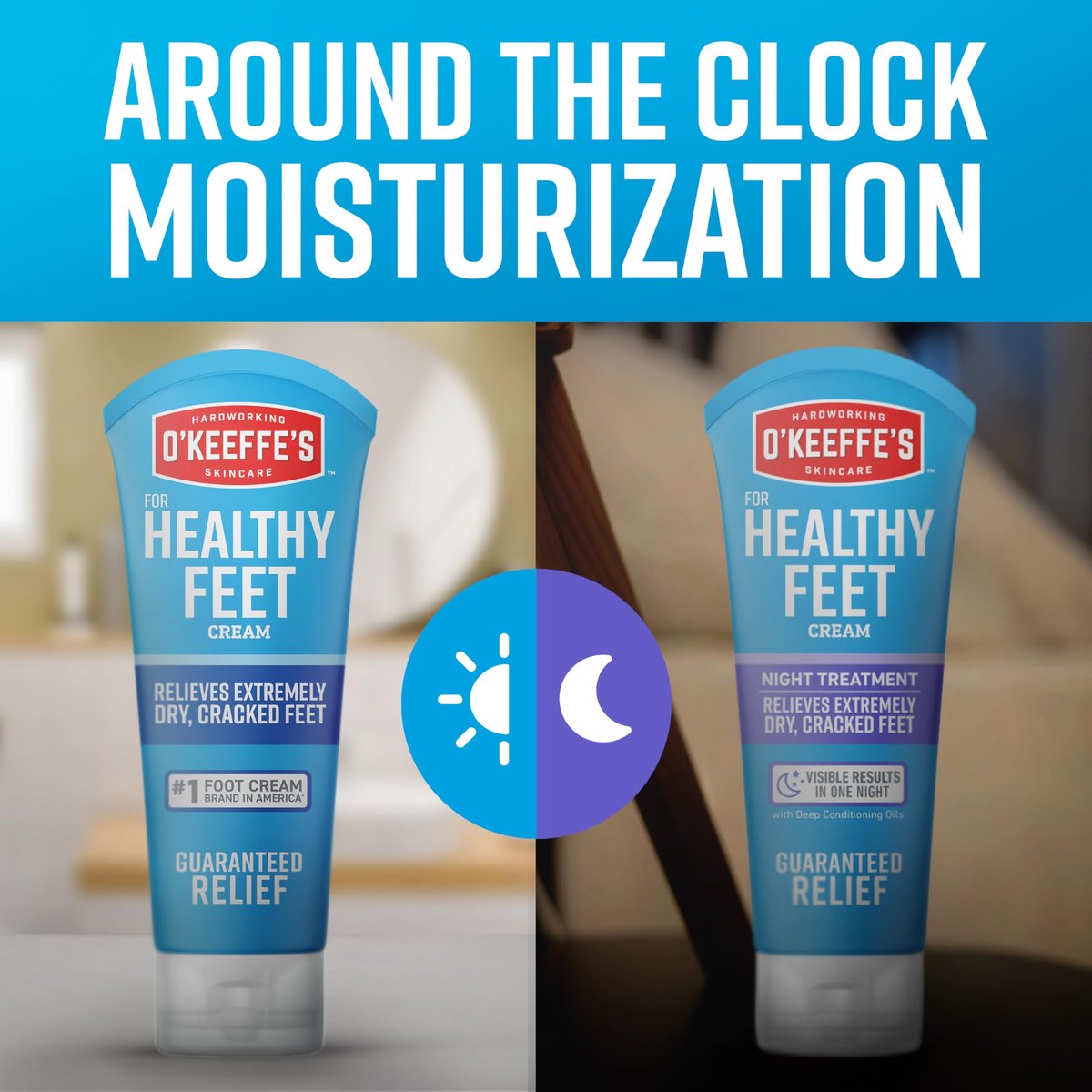 O'Keeffe's for Healthy Feet Foot Cream & Night Treatment – 3 oz Tubes (Pack of 2) – Relieves Extremely Dry, Cracked Feet Avelisse
