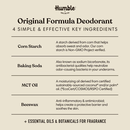 Humble Aluminum-Free Deodorant for Women & Men, Palo Santo & Frankincense - Clean & Fresh Natural Deodorant Stick with Essential Oils for Long-Lasting Odor Control - Full & Travel 2 Piece Set Avelisse