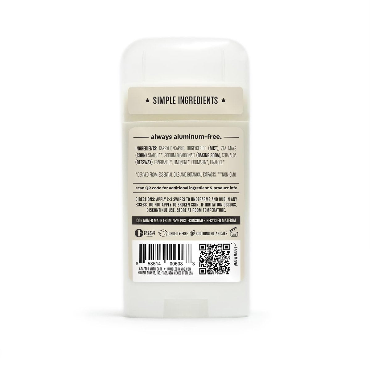 Humble Aluminum-Free Deodorant for Women & Men, Palo Santo & Frankincense - Clean & Fresh Natural Deodorant Stick with Essential Oils for Long-Lasting Odor Control - Full & Travel 2 Piece Set Avelisse