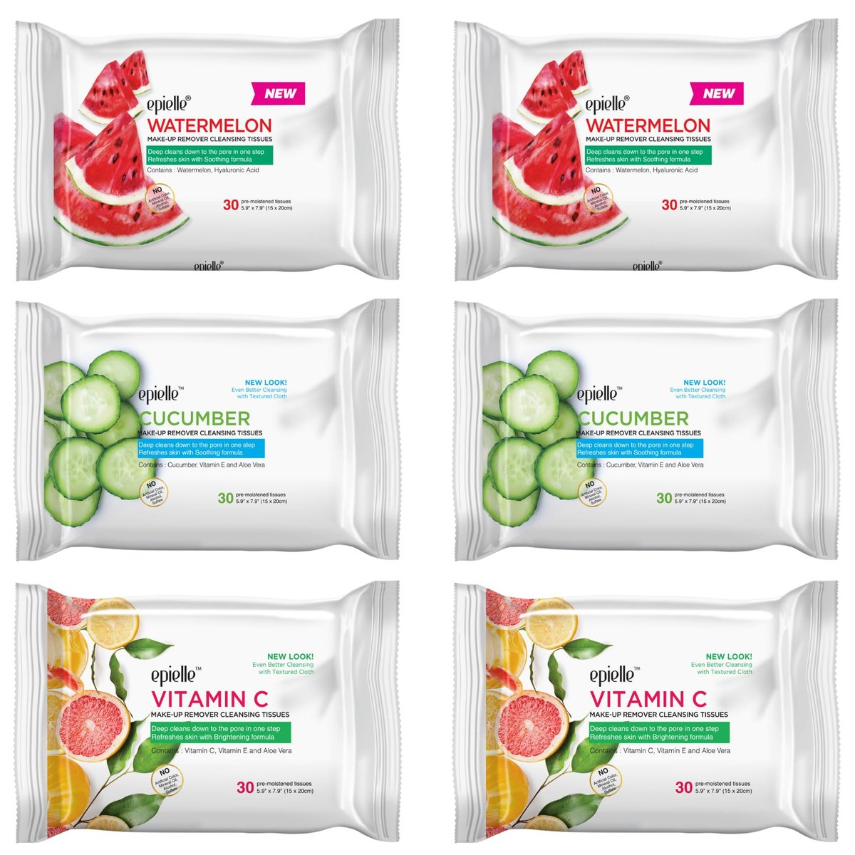 Epielle Makeup Remover Wipes with Vitamin C, Watermelon & Cucumber - Hypoallergenic, Alcohol-Free Daily Facial Cleansing Towelettes, 180 Count Avelisse