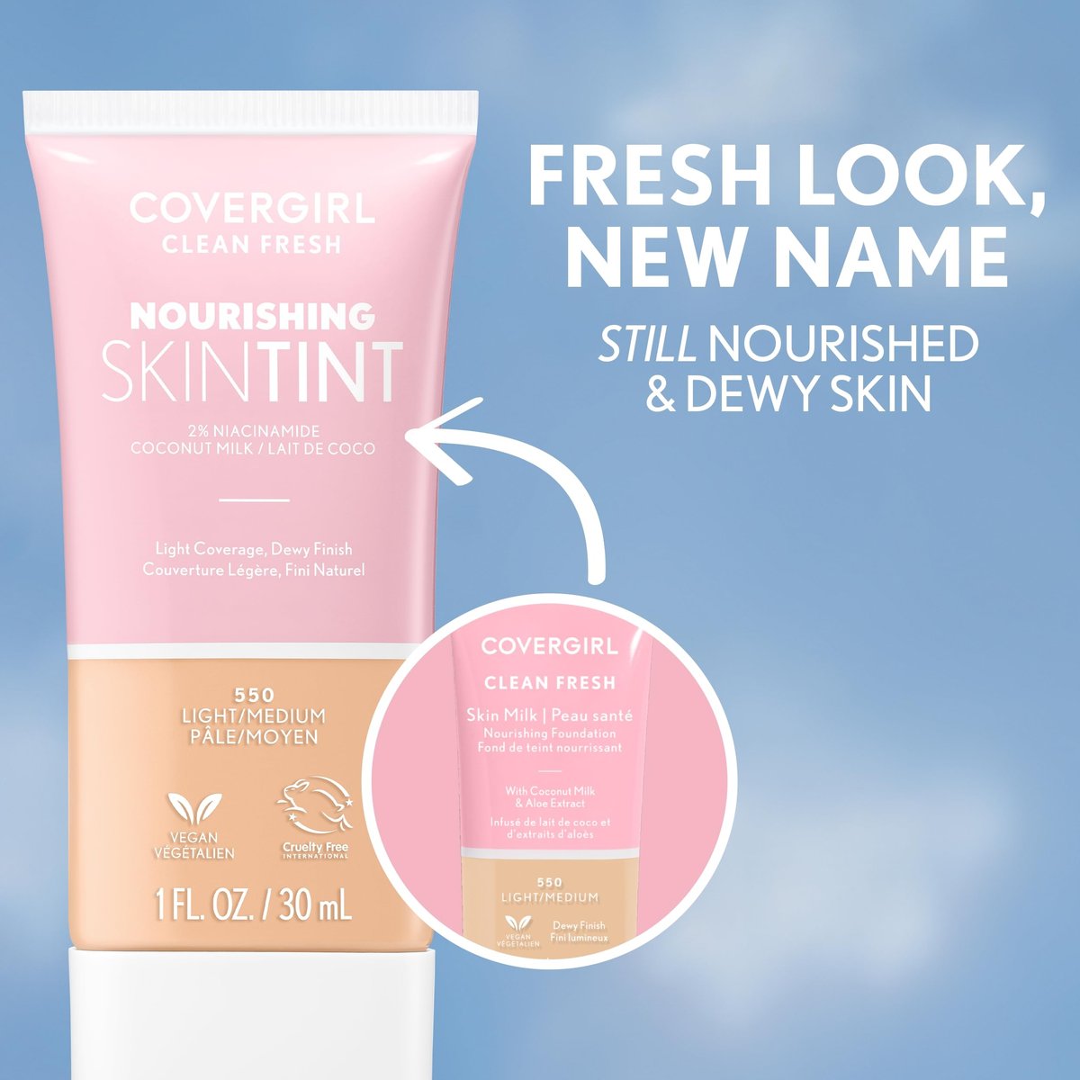 COVERGIRL Clean Fresh Skin Milk Foundation - Light 540 - 1 Fl Oz - görsel 10