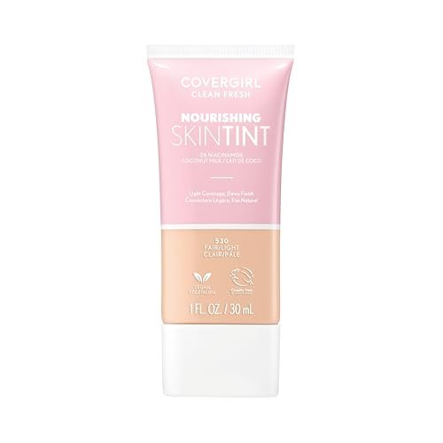 COVERGIRL Clean Fresh Nourishing Skin Tint, 520 Fair/Light - Dewy Finish Liquid Foundation with Coconut & Aloe, Vegan - görsel 2