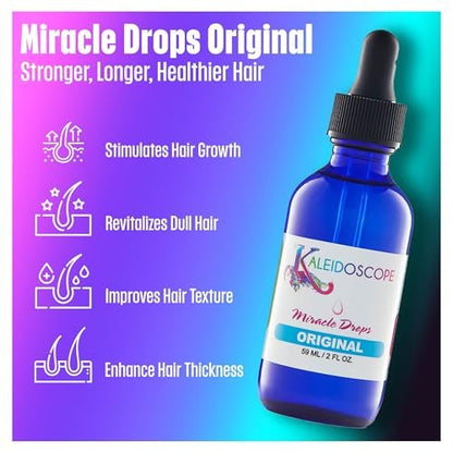 Kaleidoscope Miracle Drops - Quick Absorbing Hair Oil for Dry Scalp & Hair Growth - 2oz