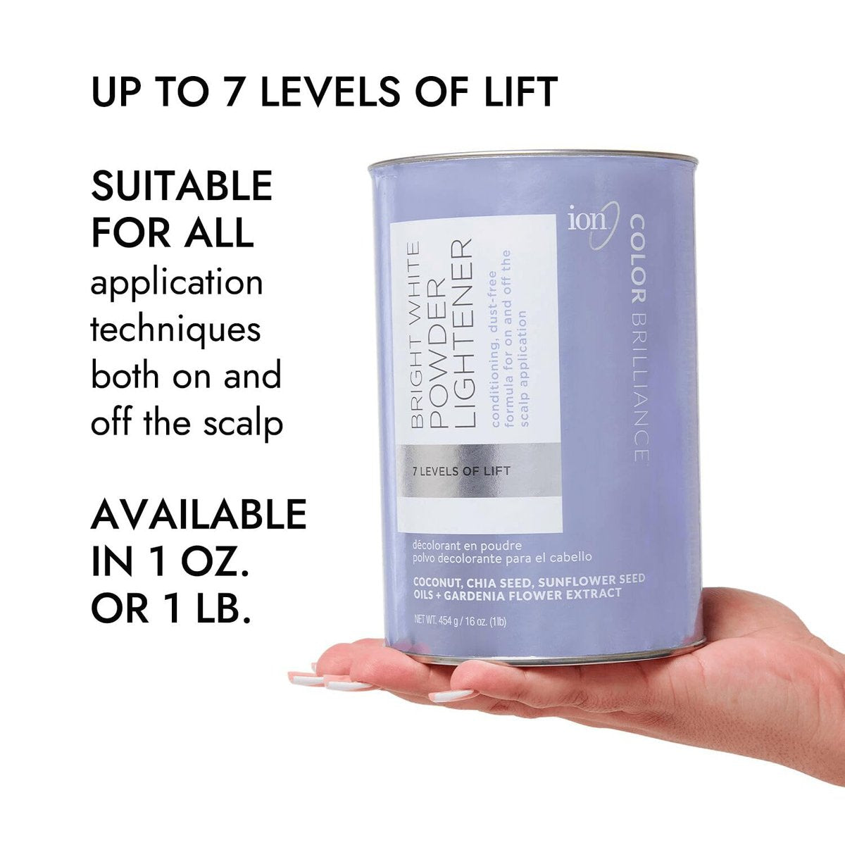 Ion Bright White Powder Lightener 1 lb - Professional Hair Bleach for Blonde & Balayage Avelisse