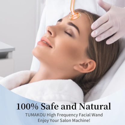 TUMAKOU High Frequency Facial Machine - Portable Handheld Skin Wand with 4 Tubes for Acne, Wrinkle & Skin Rejuvenation Avelisse