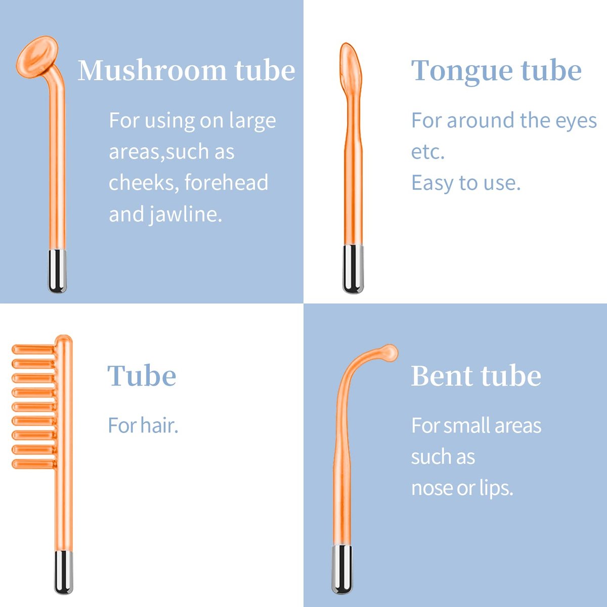 TUMAKOU High Frequency Facial Machine - Portable Handheld Skin Wand with 4 Tubes for Acne, Wrinkle & Skin Rejuvenation Avelisse