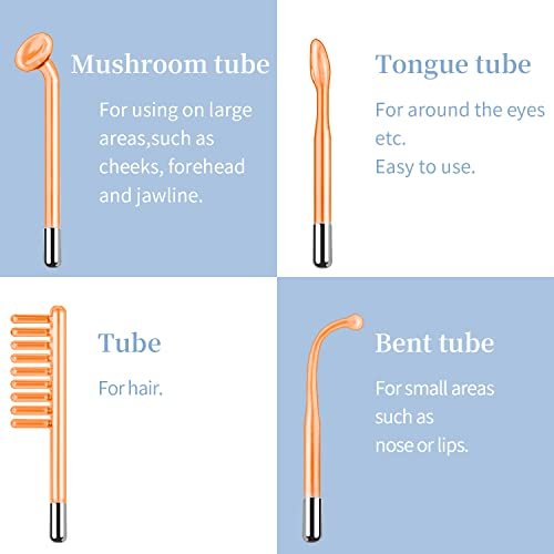 TUMAKOU High Frequency Facial Machine - Portable Handheld Skin Wand with 4 Tubes for Acne, Wrinkle & Skin Rejuvenation Avelisse