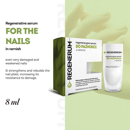 Regenerum Regenerative Nail Polish Serum – Strengthen & Protect Nail Plate with Vitamin Complex, Minerals & Algae Oil, Stimulates Growth (8 ml)