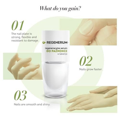 Regenerum Regenerative Nail Polish Serum – Strengthen & Protect Nail Plate with Vitamin Complex, Minerals & Algae Oil, Stimulates Growth (8 ml)