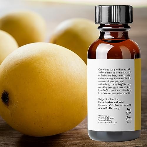 Pure Body Naturals Marula Facial Oil - Cold-Pressed, 100% Natural Face and Hair Oil for Dry, Sensitive, and Acne-Prone Skin - 1 Fl Oz - görsel 14