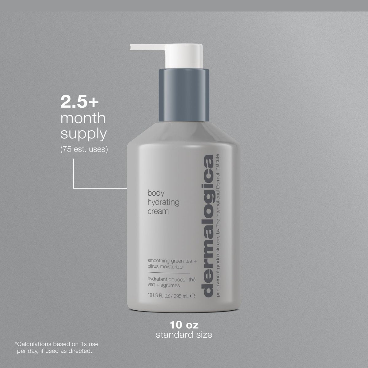 Dermalogica Body Hydrating Cream - Green Tea & Lemon Oil Body Lotion, 10 Fl Oz Avelisse