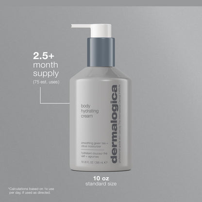 Dermalogica Body Hydrating Cream - Green Tea & Lemon Oil Body Lotion, 10 Fl Oz Avelisse