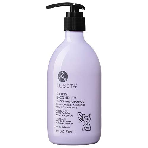 Luseta Biotin B-Complex Thickening Shampoo for Hair Growth and Strengthener - Hair Loss Treatment for Thinning Hair with Biotin, Caffeine, and Argan Oil for Men & Women - All Hair Types (16.9oz) Avelisse