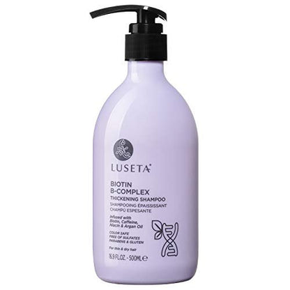 Luseta Biotin B-Complex Thickening Shampoo for Hair Growth and Strengthener - Hair Loss Treatment for Thinning Hair with Biotin, Caffeine, and Argan Oil for Men & Women - All Hair Types (16.9oz) Avelisse